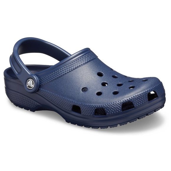 NEW Crocs Kid Classic Clogs Navy Water Safe Shoes Slip On Sing Back Heel Strap